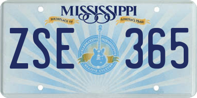 MS license plate ZSE365