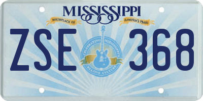 MS license plate ZSE368