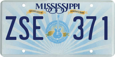 MS license plate ZSE371