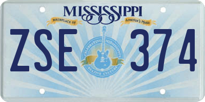 MS license plate ZSE374