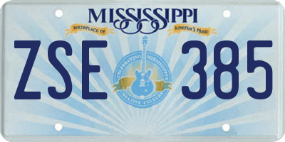 MS license plate ZSE385