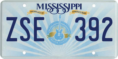 MS license plate ZSE392
