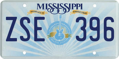 MS license plate ZSE396