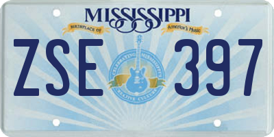 MS license plate ZSE397