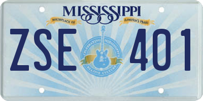 MS license plate ZSE401