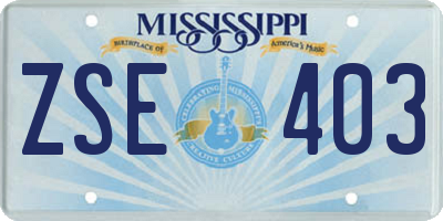 MS license plate ZSE403
