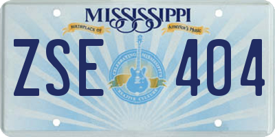 MS license plate ZSE404