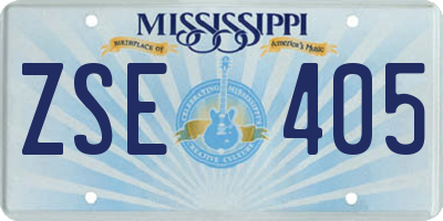 MS license plate ZSE405