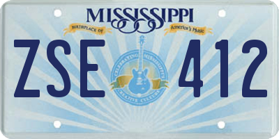 MS license plate ZSE412