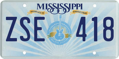 MS license plate ZSE418