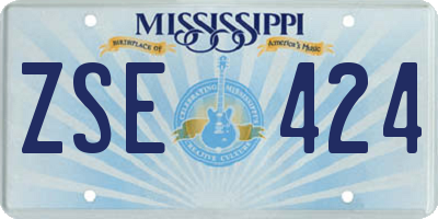 MS license plate ZSE424