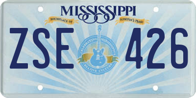 MS license plate ZSE426
