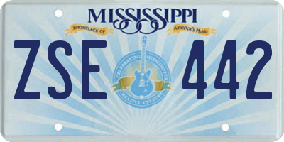 MS license plate ZSE442