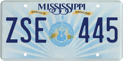 MS license plate ZSE445