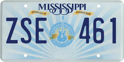 MS license plate ZSE461