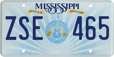 MS license plate ZSE465