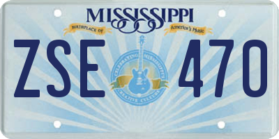 MS license plate ZSE470