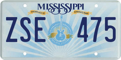 MS license plate ZSE475