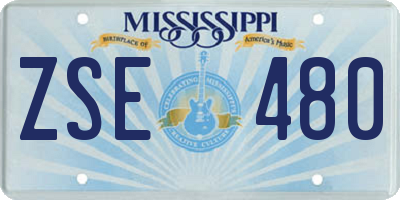 MS license plate ZSE480