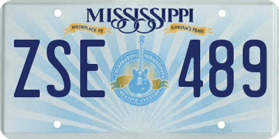 MS license plate ZSE489