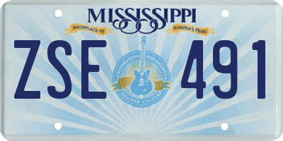 MS license plate ZSE491