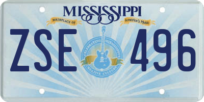 MS license plate ZSE496