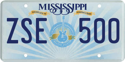 MS license plate ZSE500