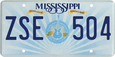 MS license plate ZSE504