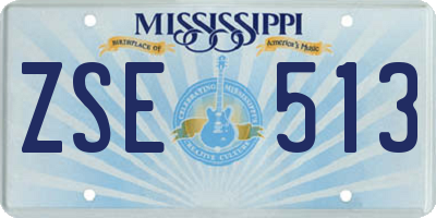 MS license plate ZSE513