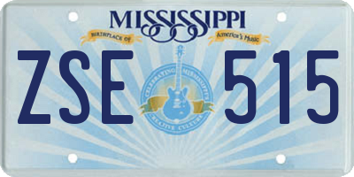 MS license plate ZSE515