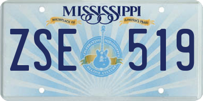 MS license plate ZSE519