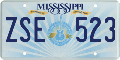 MS license plate ZSE523