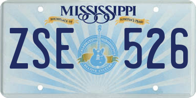 MS license plate ZSE526