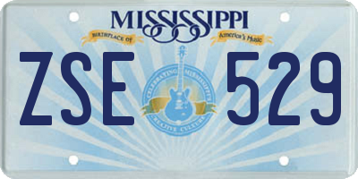 MS license plate ZSE529