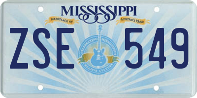 MS license plate ZSE549