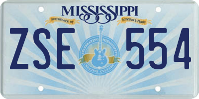 MS license plate ZSE554