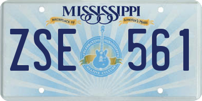 MS license plate ZSE561