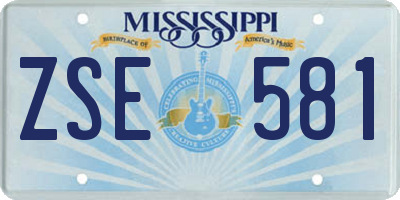 MS license plate ZSE581