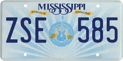 MS license plate ZSE585