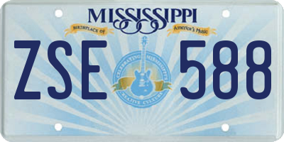 MS license plate ZSE588