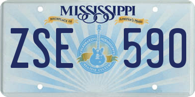 MS license plate ZSE590