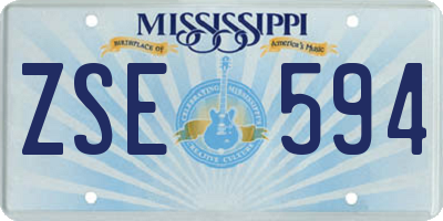 MS license plate ZSE594
