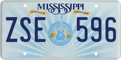 MS license plate ZSE596