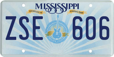 MS license plate ZSE606