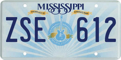 MS license plate ZSE612