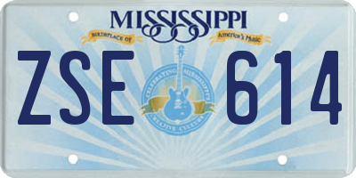 MS license plate ZSE614