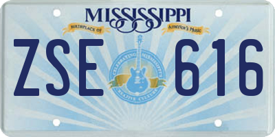 MS license plate ZSE616
