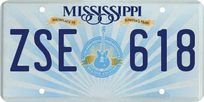 MS license plate ZSE618