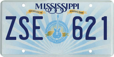 MS license plate ZSE621