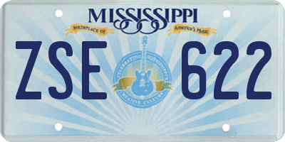 MS license plate ZSE622